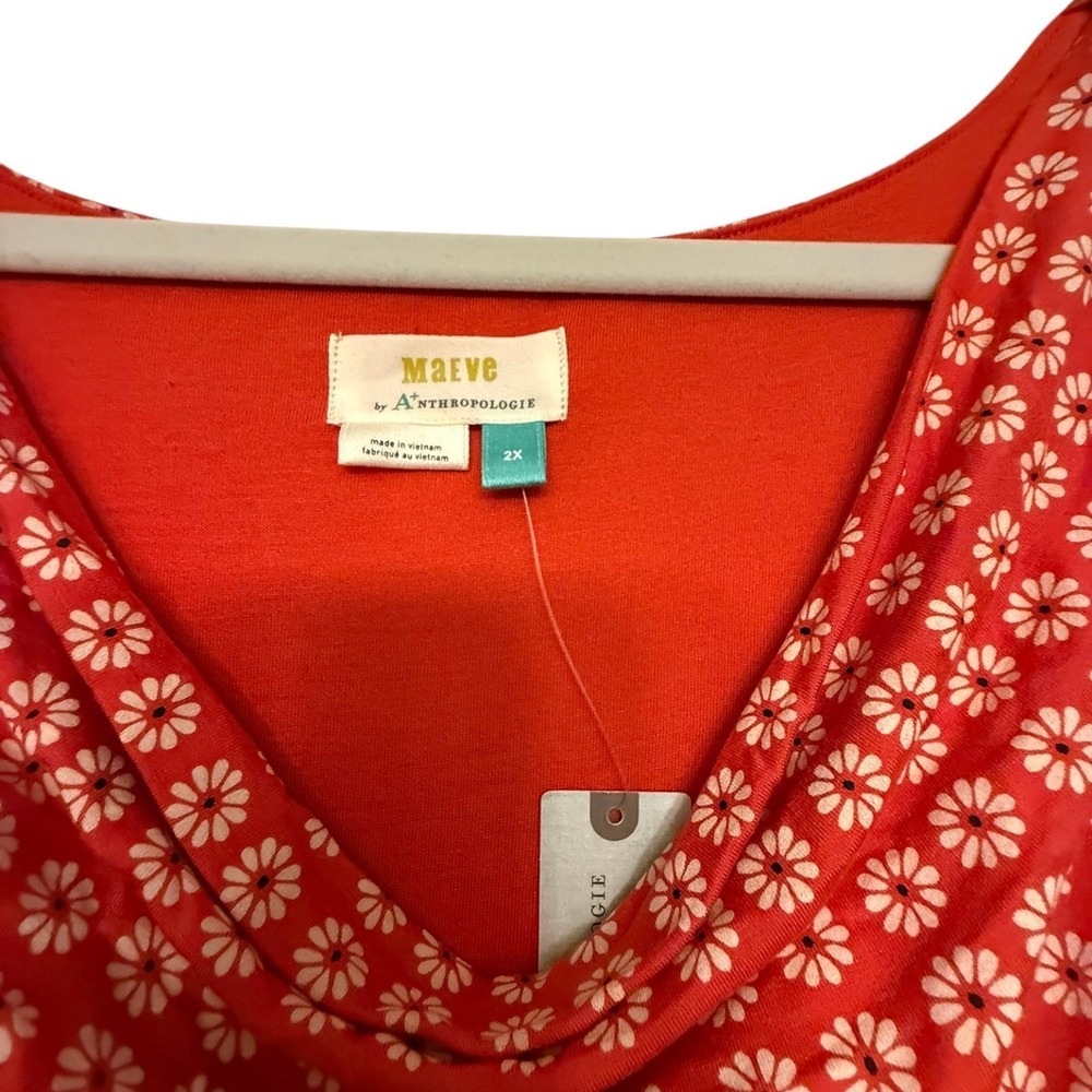 Anthropologie Brianne Womens 2X Dress Orange Sleeveless Boho Chic, Cottagecore - Picture 3 of 8